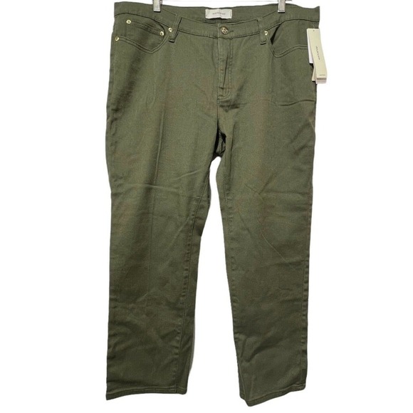 Workshop by Andrea Jovine Women's Pants Sz 16W Twill Hilltop Green New with Tag - Picture 1 of 12